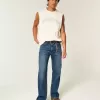 Lockere Bootcut-Jeans in dunkler Waschung Lockere Bootcut-Jeans in dunkler Waschung