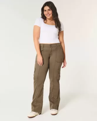 Lockere Cargo-Bootpants mit mittelhohem Bund