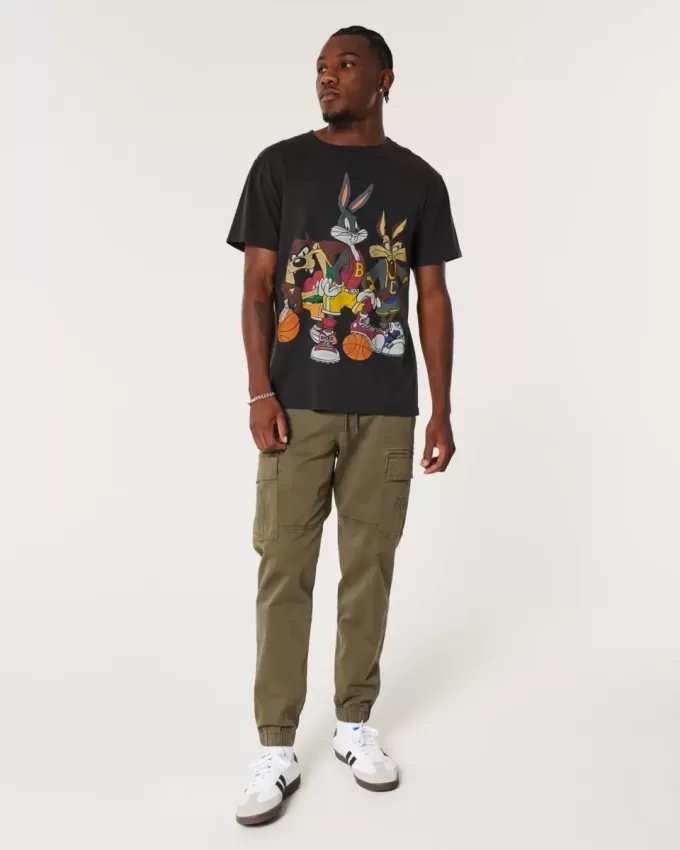 Lockere Cargo-Jogginghose aus Twill Lockere Cargo-Jogginghose aus Twill