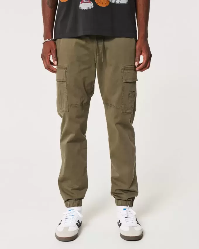 Lockere Cargo-Jogginghose aus Twill Lockere Cargo-Jogginghose aus Twill
