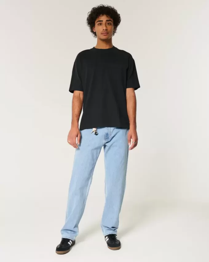 Lockere Jeans in heller Waschung Lockere Jeans in heller Waschung