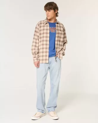 Lockere Jeans in heller Waschung