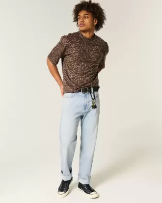Lockere Jeans in heller Waschung