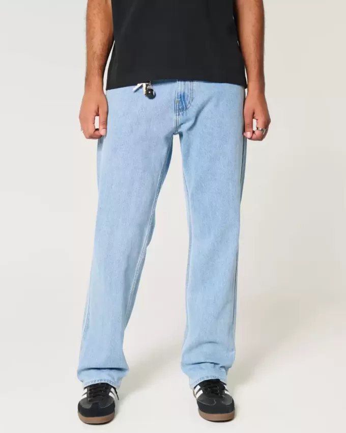 Lockere Jeans in heller Waschung Lockere Jeans in heller Waschung