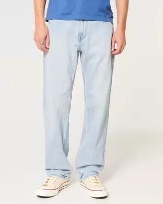 Lockere Jeans in heller Waschung