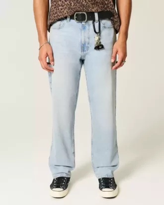 Lockere Jeans in heller Waschung