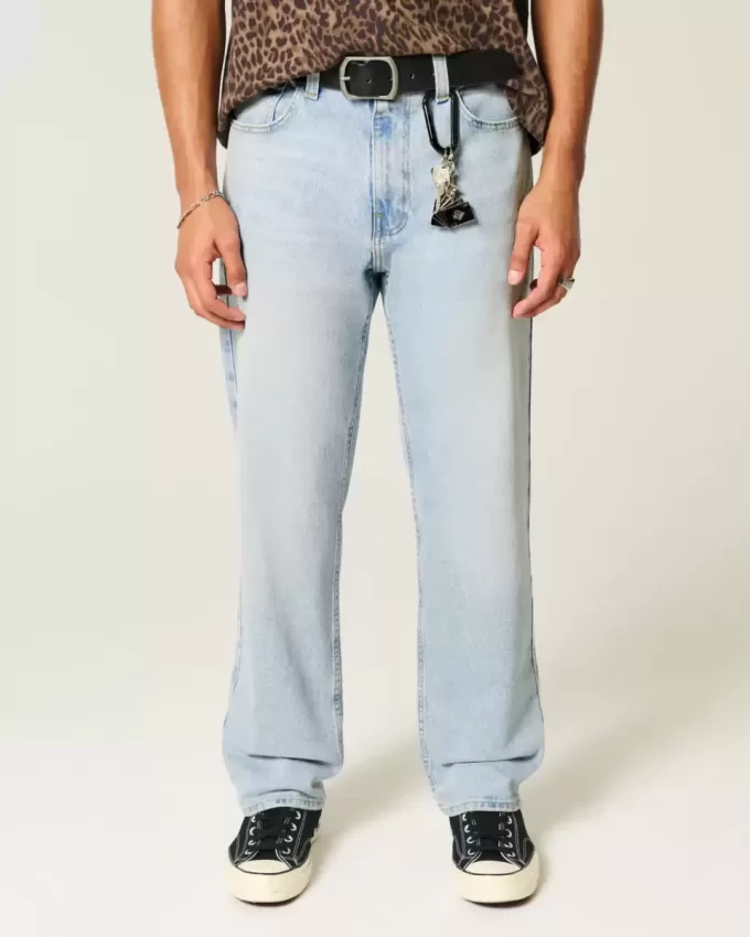 Lockere Jeans in heller Waschung Lockere Jeans in heller Waschung