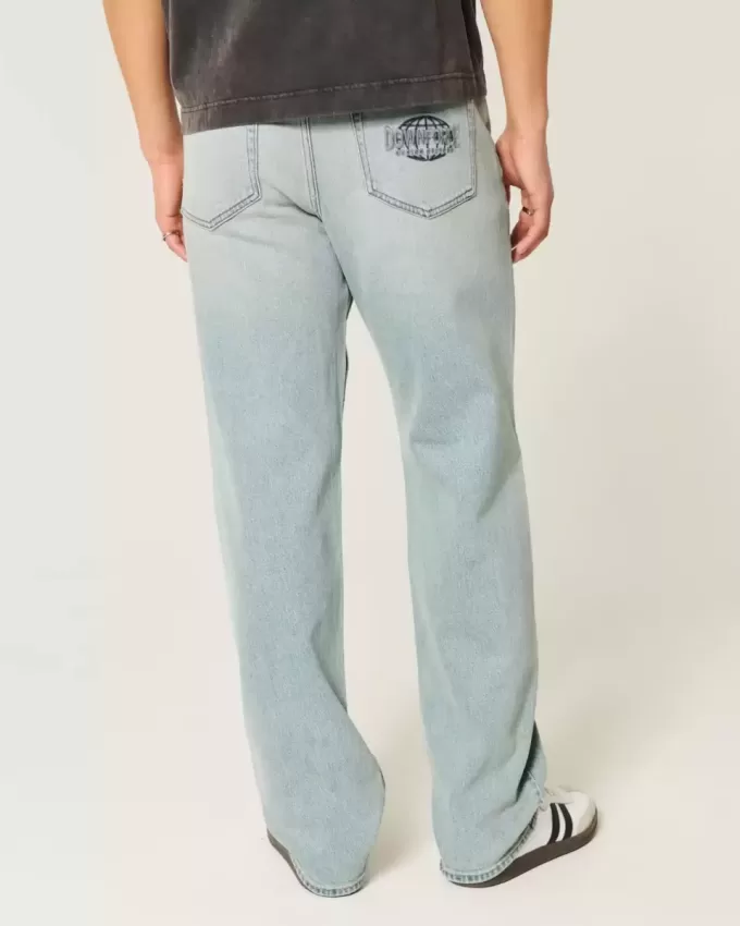 Lockere Jeans mit Downforce Racing-Grafik in heller Waschung Lockere Jeans mit Downforce Racing-Grafik in heller Waschung