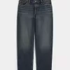 Lockere Jeans mit niedriger Taille und dunkler Waschung Lockere Jeans mit niedriger Taille und dunkler Waschung