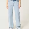 Lockere Jeans mit niedriger Taille und heller Waschung Lockere Jeans mit niedriger Taille und heller Waschung