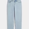 Lockere Jeans mit niedriger Taille und heller Waschung Lockere Jeans mit niedriger Taille und heller Waschung