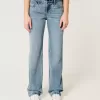Lockere Jeans mit niedriger Taille und mittlerer Waschung Lockere Jeans mit niedriger Taille und mittlerer Waschung