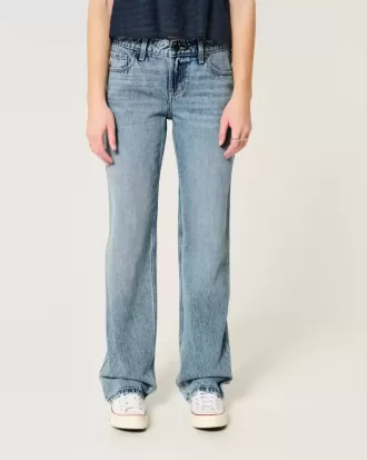 Lockere Jeans mit niedriger Taille und mittlerer Waschung