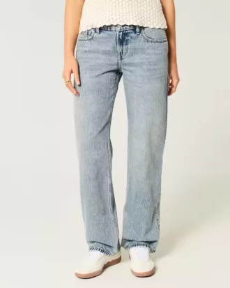 Lockere Jeans mit niedriger Taille und mittlerer Waschung