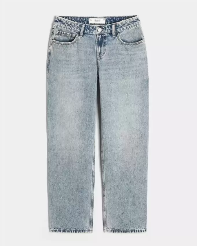 Lockere Jeans mit niedriger Taille und mittlerer Waschung Lockere Jeans mit niedriger Taille und mittlerer Waschung