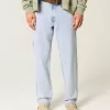 Lockere Painter-Jeans in heller Waschung Lockere Painter-Jeans in heller Waschung