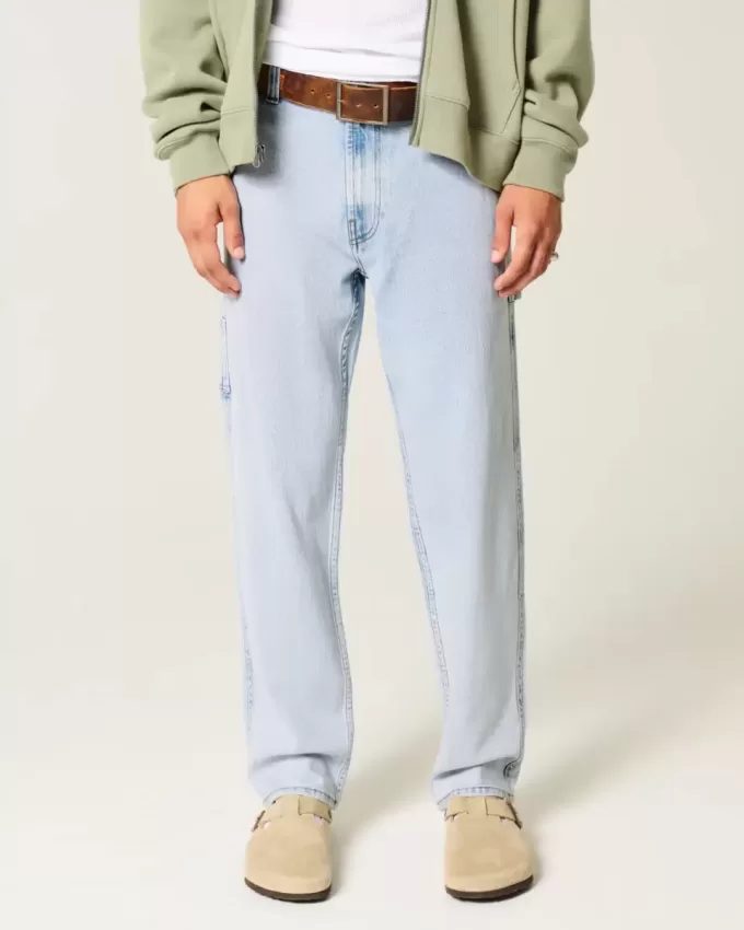 Lockere Painter-Jeans in heller Waschung Lockere Painter-Jeans in heller Waschung
