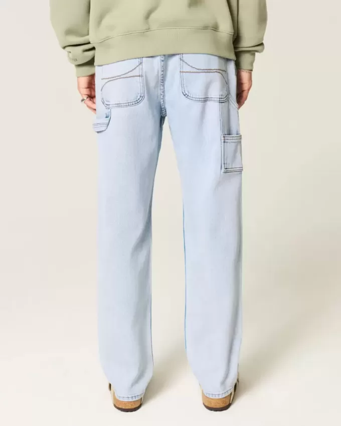 Lockere Painter-Jeans in heller Waschung Lockere Painter-Jeans in heller Waschung