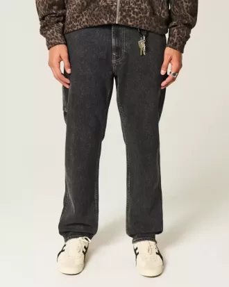 Lockere Painter-Jeans in verwaschenem Schwarz