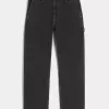 Lockere Painter-Jeans in verwaschenem Schwarz Lockere Painter-Jeans in verwaschenem Schwarz