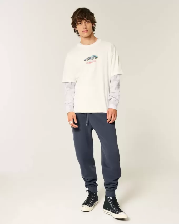 Lockere Ripp-Jogginghose Lockere Ripp-Jogginghose