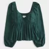 Lockeres Babydoll-Oberteil mit gerüschter Brust Lockeres Babydoll-Oberteil mit gerüschter Brust