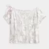 Lockeres, schulterfreies T-Shirt mit Camouflage-Muster Lockeres, schulterfreies T-Shirt mit Camouflage-Muster
