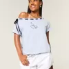 Lockeres, schulterfreies T-Shirt zum Binden Lockeres, schulterfreies T-Shirt zum Binden