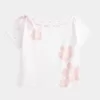 Lockeres, schulterfreies T-Shirt zum Binden Lockeres, schulterfreies T-Shirt zum Binden