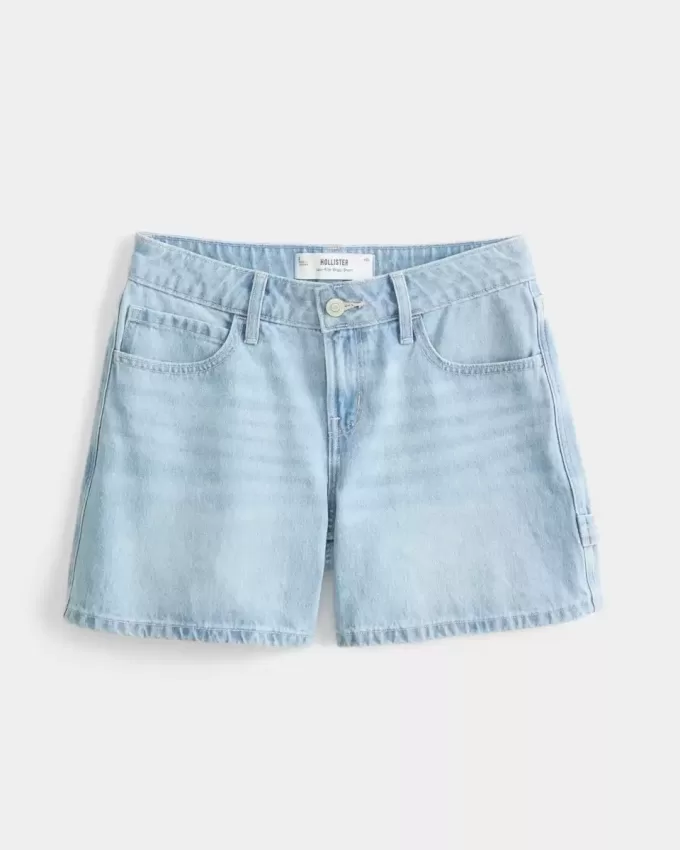 Low-Rise Baggy-Carpenter-Shorts aus hell gewaschenem Denim, 5″ Low-Rise Baggy-Carpenter-Shorts aus hell gewaschenem Denim, 5″