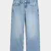 Low-Rise Baggy-Jeans mit Blumenstickerei in mittlerer Waschung Low-Rise Baggy-Jeans mit Blumenstickerei in mittlerer Waschung