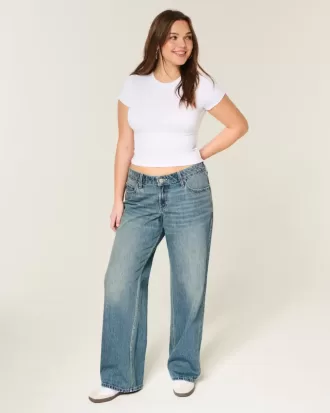 Low-Rise Baggy-Jeans mit mittlerer Waschung