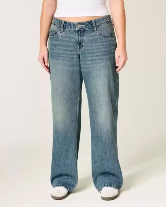 Low-Rise Baggy-Jeans mit mittlerer Waschung