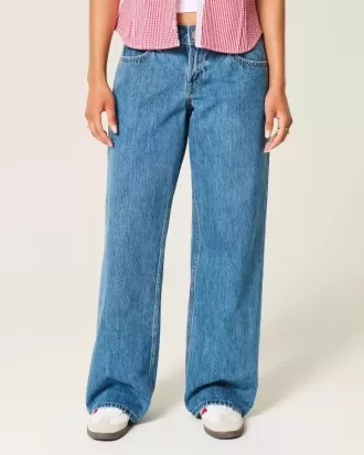 Low-Rise Baggy-Jeans mit mittlerer Waschung