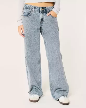Low-Rise Baggy-Jeans mit mittlerer Waschung Low-Rise Baggy-Jeans mit mittlerer Waschung