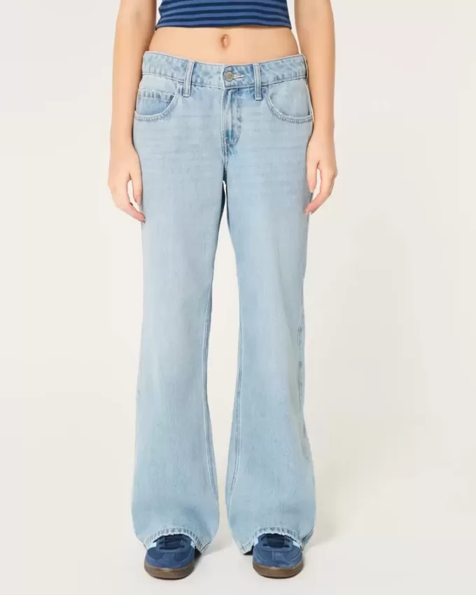 Low-Rise Baggy-Jeans mit mittlerer Waschung Low-Rise Baggy-Jeans mit mittlerer Waschung