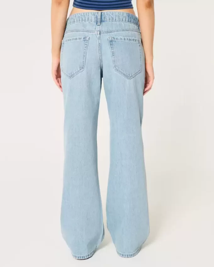Low-Rise Baggy-Jeans mit mittlerer Waschung Low-Rise Baggy-Jeans mit mittlerer Waschung