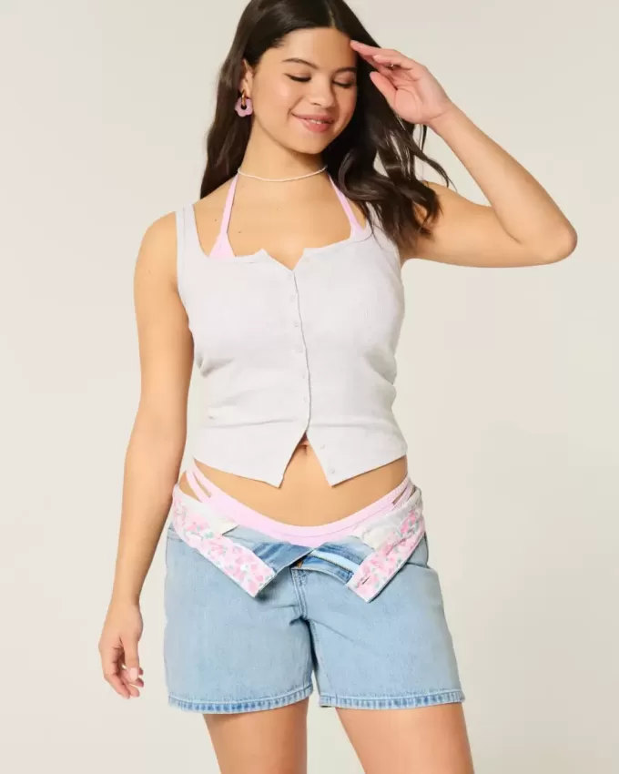 Low-Rise Baggy-Jeansshorts in mittlerer Waschung, 5″ Low-Rise Baggy-Jeansshorts in mittlerer Waschung, 5″