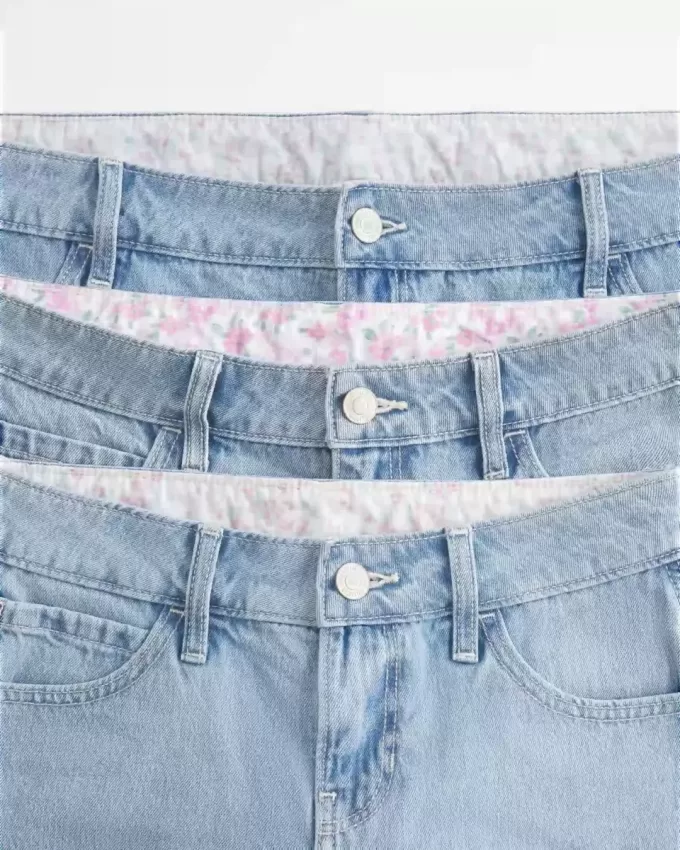 Low-Rise Baggy-Jeansshorts in mittlerer Waschung, 5″ Low-Rise Baggy-Jeansshorts in mittlerer Waschung, 5″