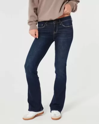 Low-Rise Boot-Jeans in dunkler Waschung