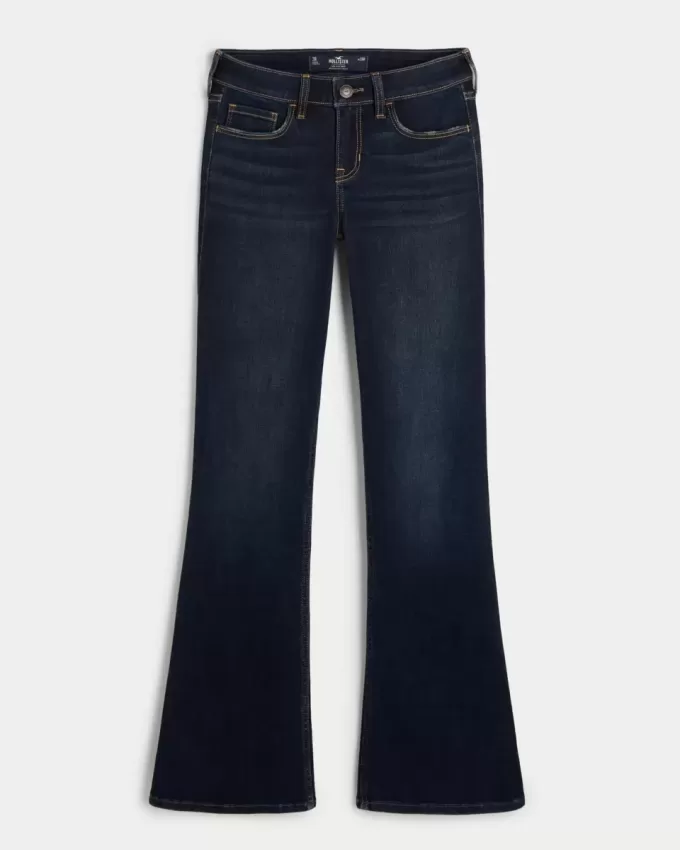 Low-Rise Boot-Jeans in dunkler Waschung Low-Rise Boot-Jeans in dunkler Waschung