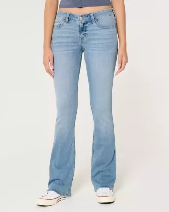 Low-Rise Boot-Jeans in heller Waschung