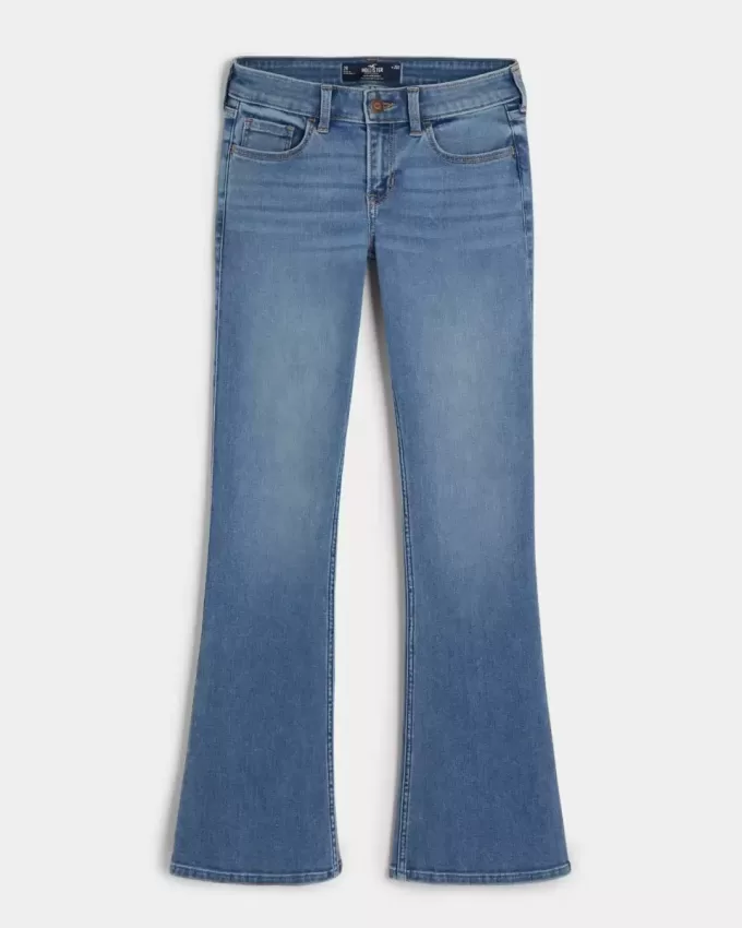 Low-Rise Boot-Jeans mit mittlerer Waschung Low-Rise Boot-Jeans mit mittlerer Waschung