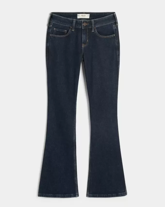 Low-Rise Bootcut-Jeans in dunkler Waschung Low-Rise Bootcut-Jeans in dunkler Waschung
