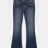 Low-Rise Bootcut-Jeans in dunkler Waschung Low-Rise Bootcut-Jeans in dunkler Waschung