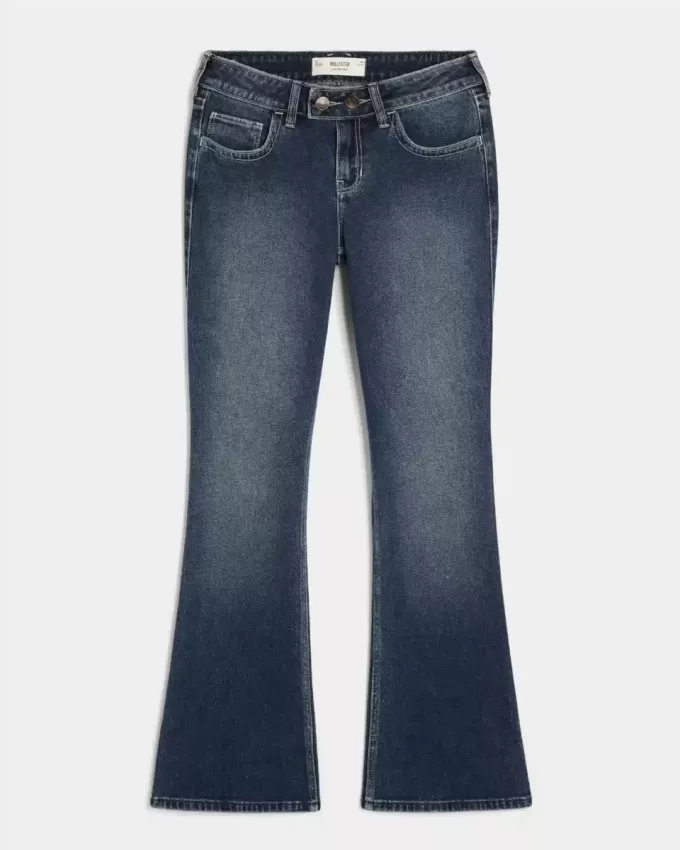 Low-Rise Bootcut-Jeans in dunkler Waschung Low-Rise Bootcut-Jeans in dunkler Waschung