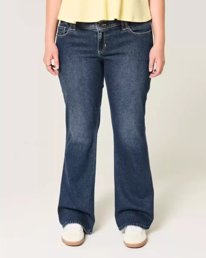 Low-Rise Bootcut-Jeans in dunkler Waschung Low-Rise Bootcut-Jeans in dunkler Waschung