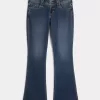 Low-Rise Bootcut-Jeans in dunkler Waschung Low-Rise Bootcut-Jeans in dunkler Waschung
