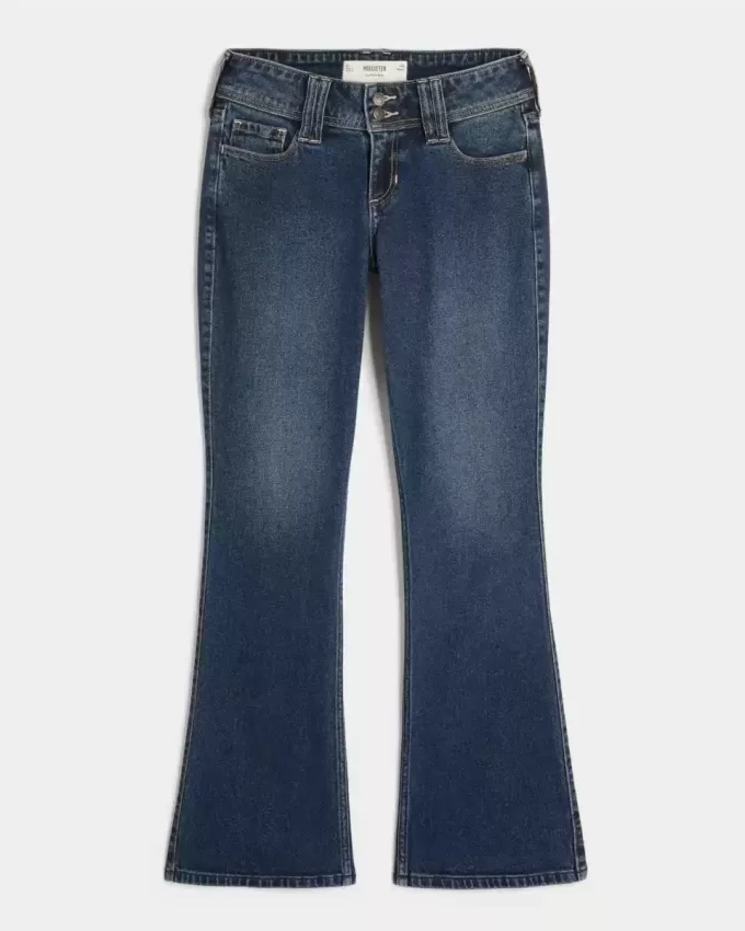 Low-Rise Bootcut-Jeans in dunkler Waschung Low-Rise Bootcut-Jeans in dunkler Waschung