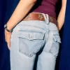 Low-Rise-Bootcut-Jeans in heller Waschung Low-Rise-Bootcut-Jeans in heller Waschung